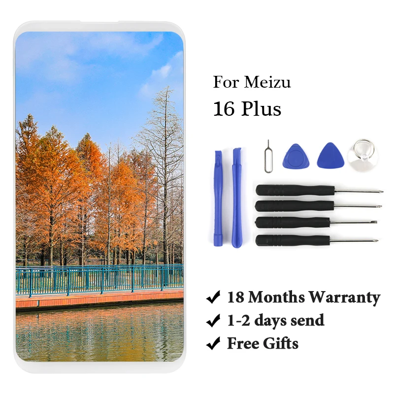 

ЖК-дисплей 6,0 дюйма для Meizu 16 Plus, ЖК-дисплей, сенсорная панель, дигитайзер в сборе, запасные части + инструменты для экрана 16 Plus