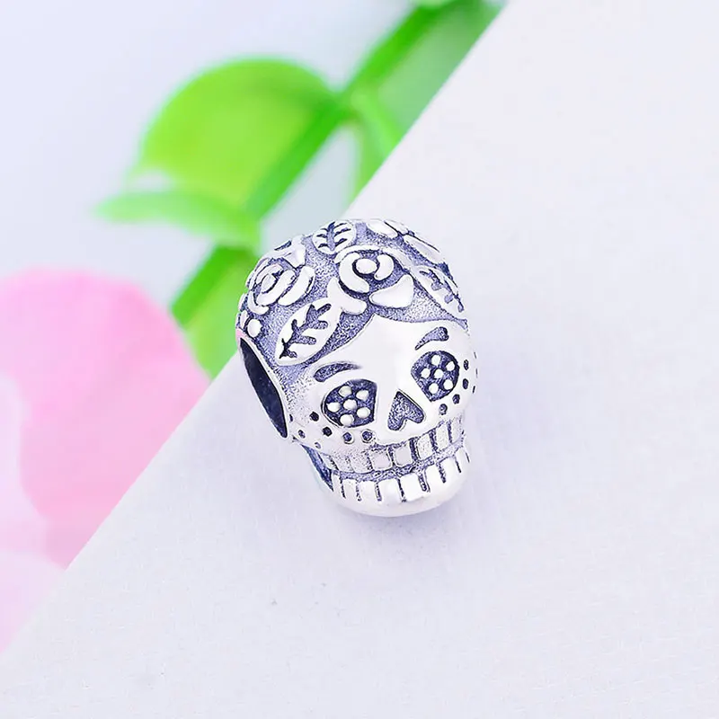 2020 искусственная Серебряная Ретро Европейская бусина в виде черепа|Бусины| |