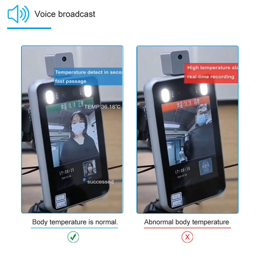 

thermal infrared HD camera 7inch Facial Recognition Camera 2MP Human Body Temperature Detect Access Control Face Recognize