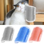 Расческа угловая для кошек, расческа для груминга С Кошачьей Мятой, принадлежности для груминга, удаление шерсти у кошек, линяющий волос, подстрижка, массаж