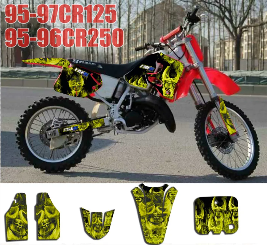 Заказанные акрилатовые команда Графика наклейки для Honda CR125 1995 1996 1997 CR250 1995 1996 CR 125 CR 250 95 96 97