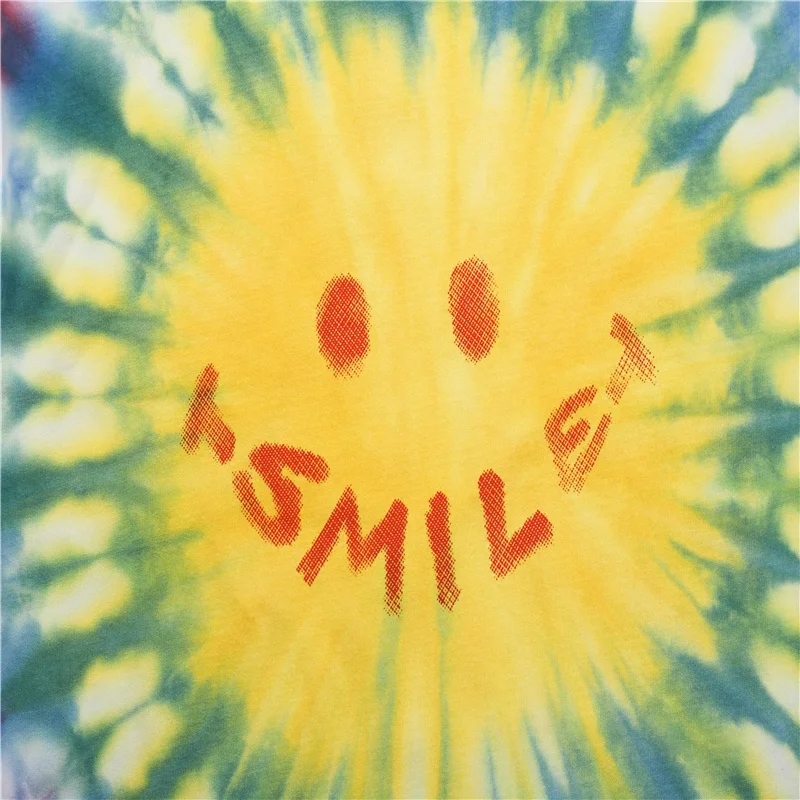 

Tie-dye Letter Printing Round Neck Cotton Short-sleeved 2021 New Trend Fashion High-quality T-shirt Men's and Women's Tops