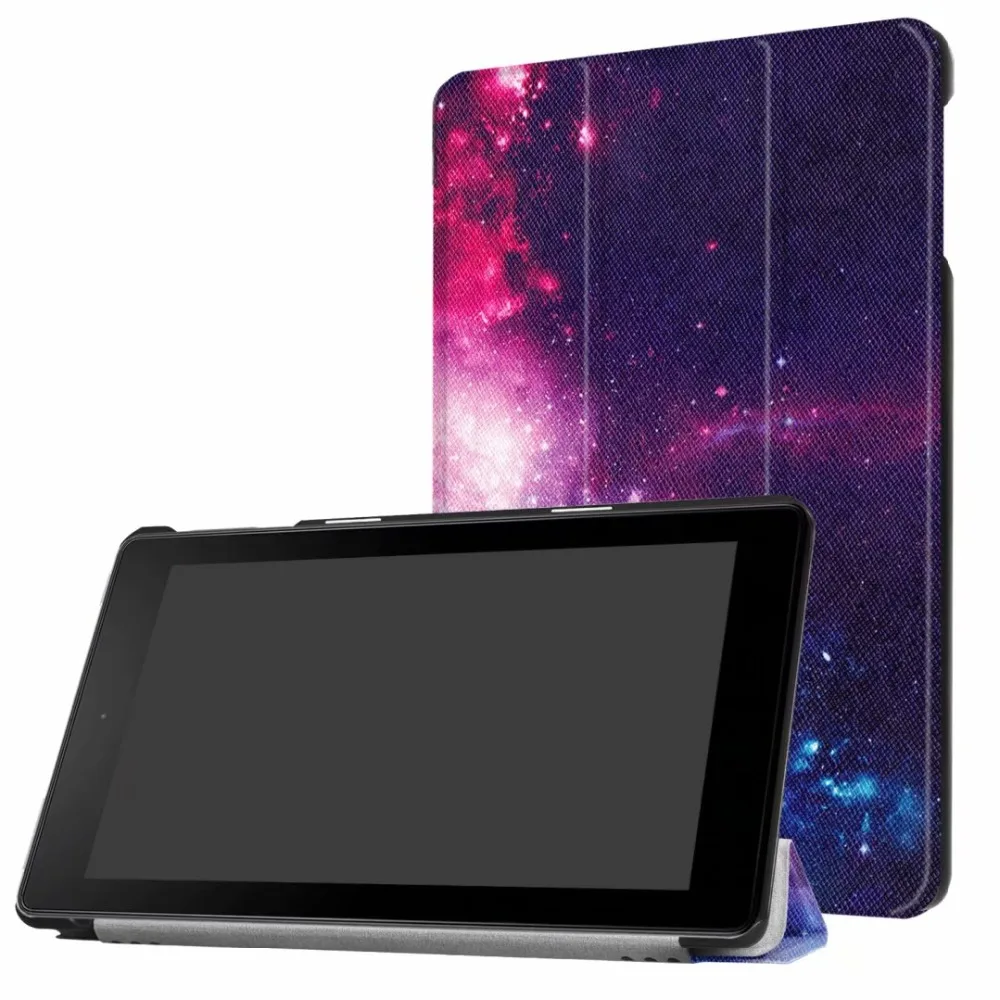 Для Amazon kindle fire hd 8 цветной принт из искусственной кожи флип умный чехол для kindle fire hd8+ Бесплатный 3 подарка