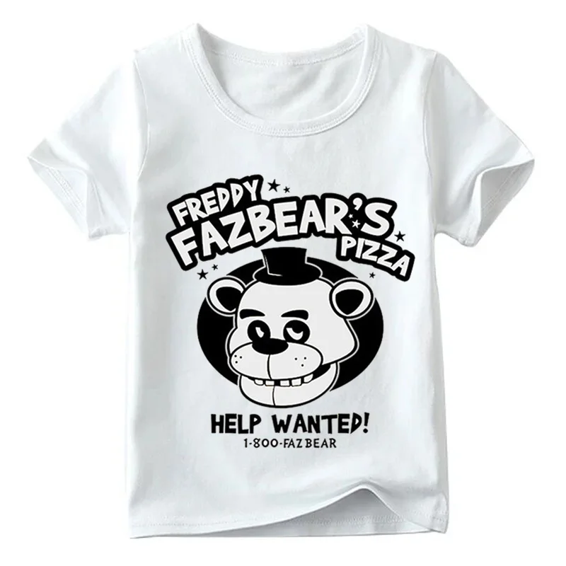 2019 Забавная детская футболка с мультяшным принтом пять ночей у Фредди летние