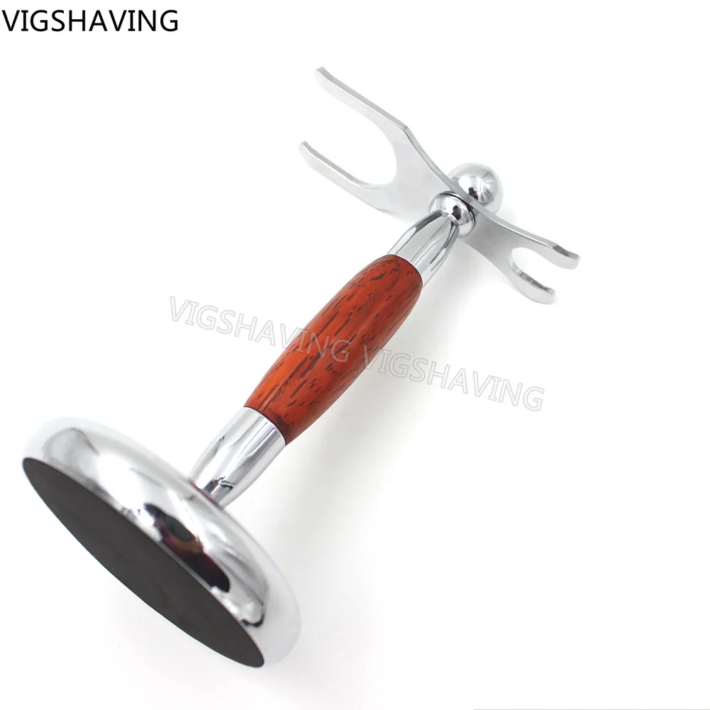 Ремесло падук деревянная и хромированныей металлический стенд для бритья зубных