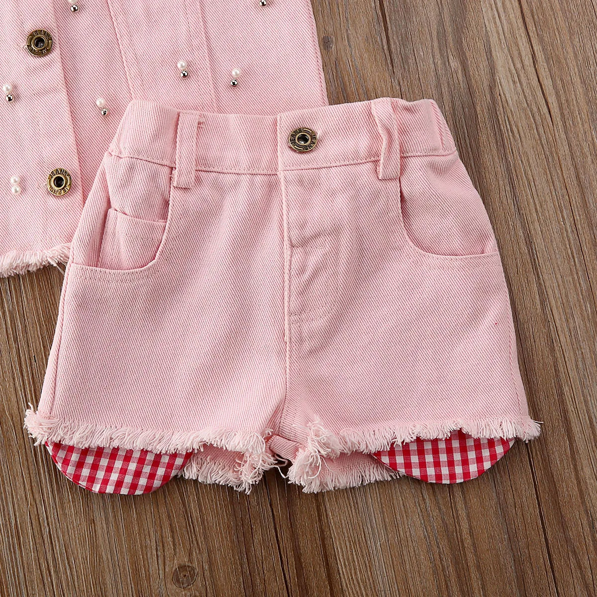 Boutique Kid Clothes 2PCS Infant Kids Baby Girl Denim Vest Tops Waistcoat+Shorts Pants 2pcs Outfit | Мать и ребенок
