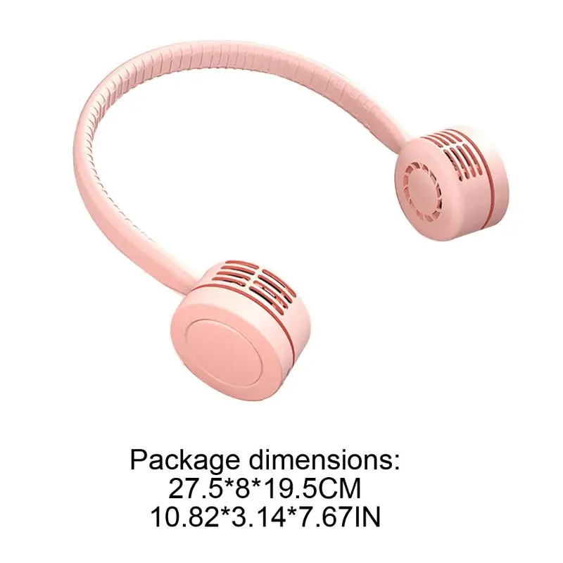 

Portable Leafless Lazy Hanging Dual Cooling Neck Fan USB Charging Outdoor Sports Flexible Neckband Mini Air Cooler Conditioner