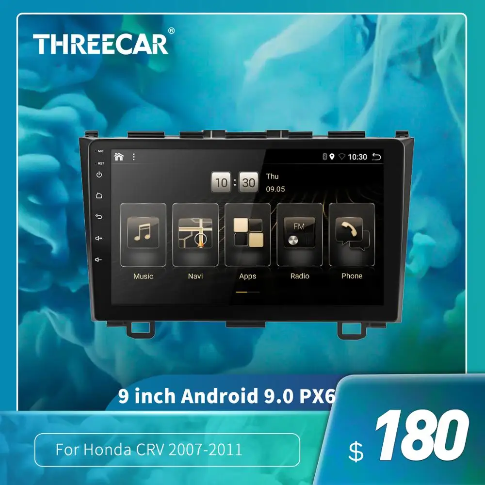 Автомагнитола Ouad Core PX6 2din Android 9 0 стерео для Honda CRV 2007 2011 GPS Navi аудио видео плеер Wi Fi BT