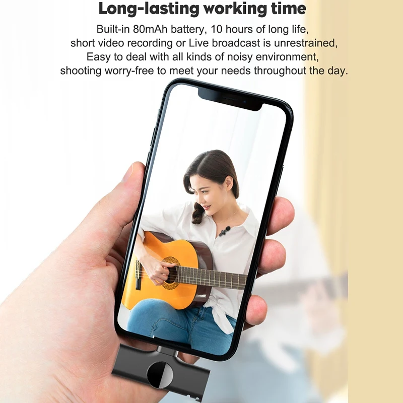 Беспроводной микрофон с портом Type-C для видеозаписи и прямой трансляции интервью