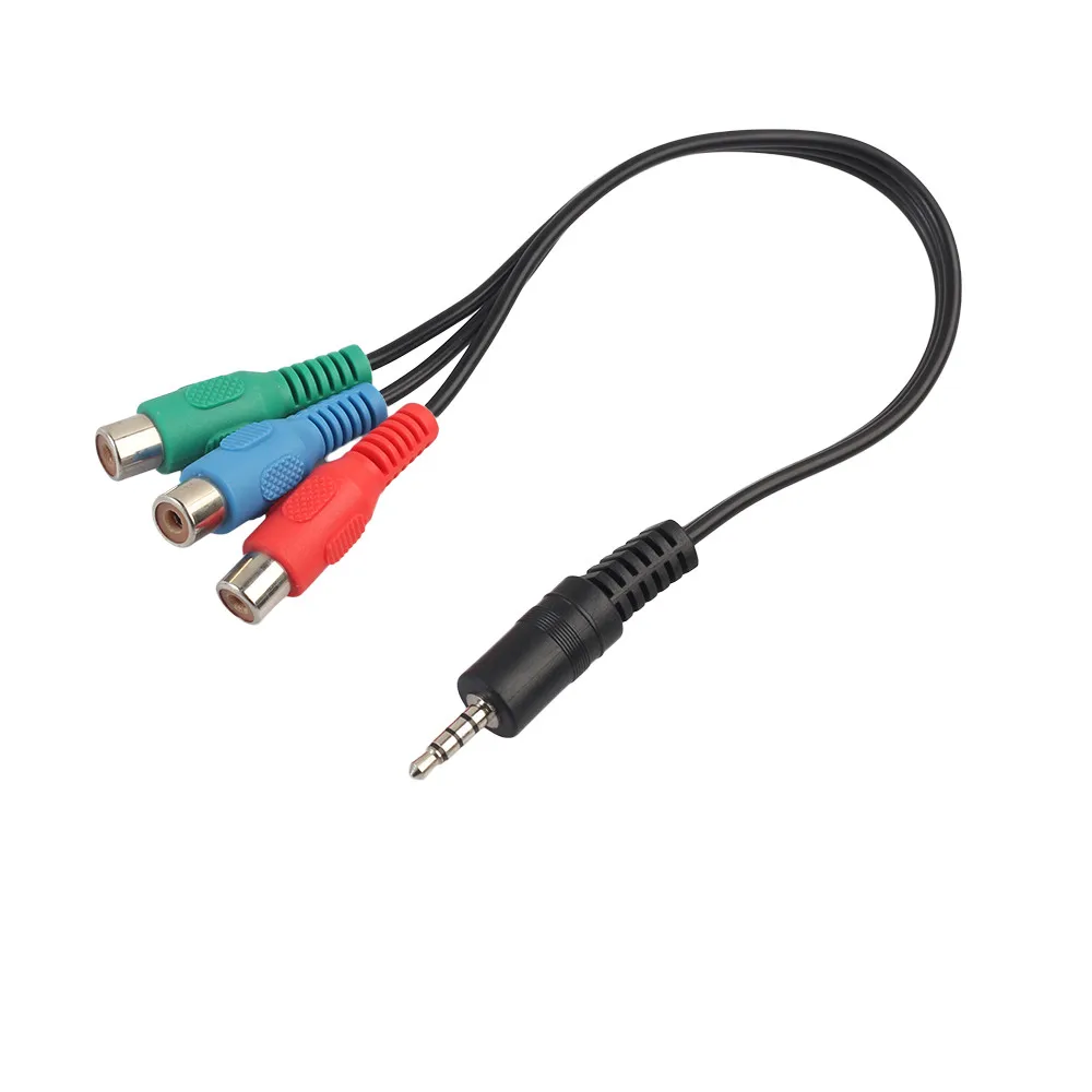 1 шт. Кабель-адаптер 3 5 мм AUX-RCA зеленый синий красный YPbPr RCA