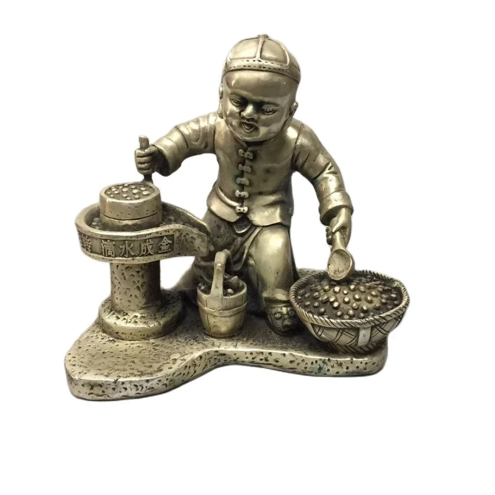 

Moehome Китай тибетское серебро древние приносят удачу и богатство со строгой Металлические ремесла украшение для дома