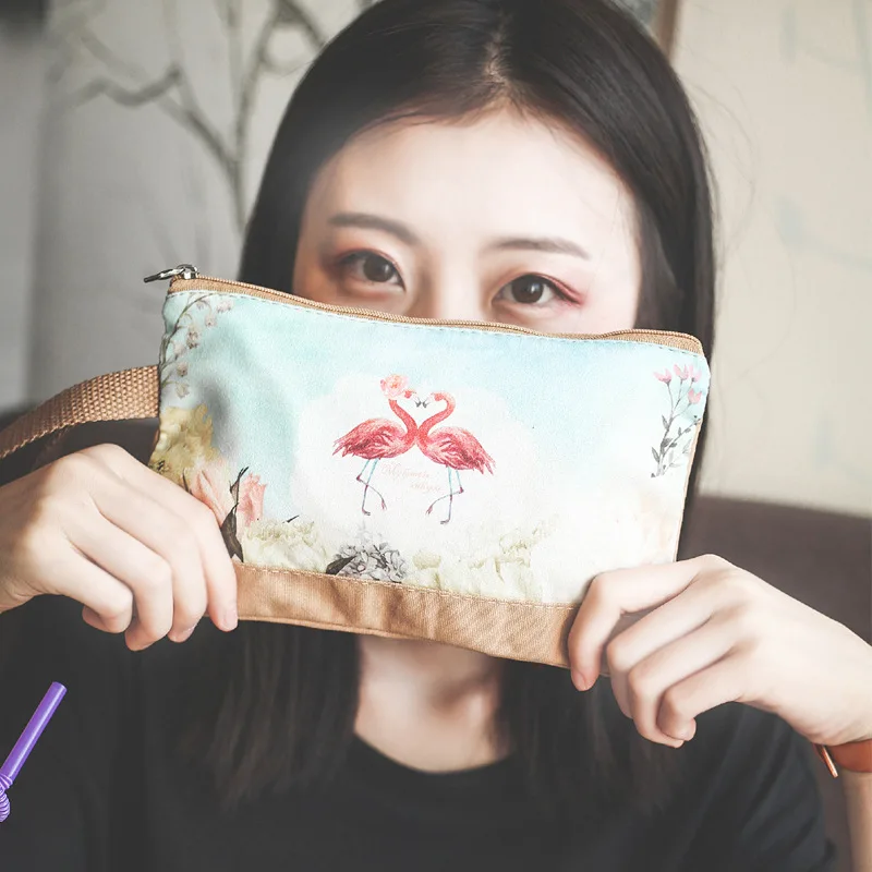 Мультяшный холщовый Кошелек для монет сумочка 6 дюймов сумка мобильного телефона