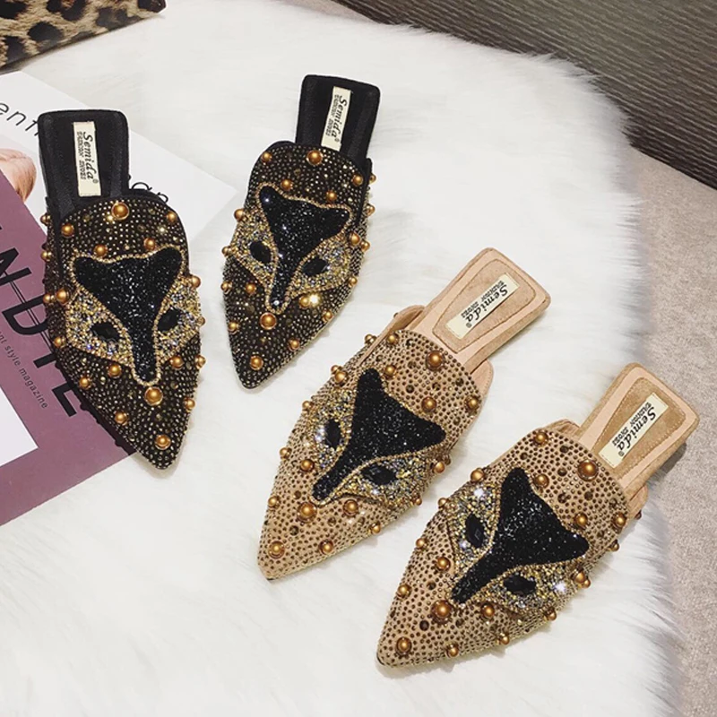 &quotЛиса&quot Босоножки с открытой пяткой Женские туфли на плоской подошве без