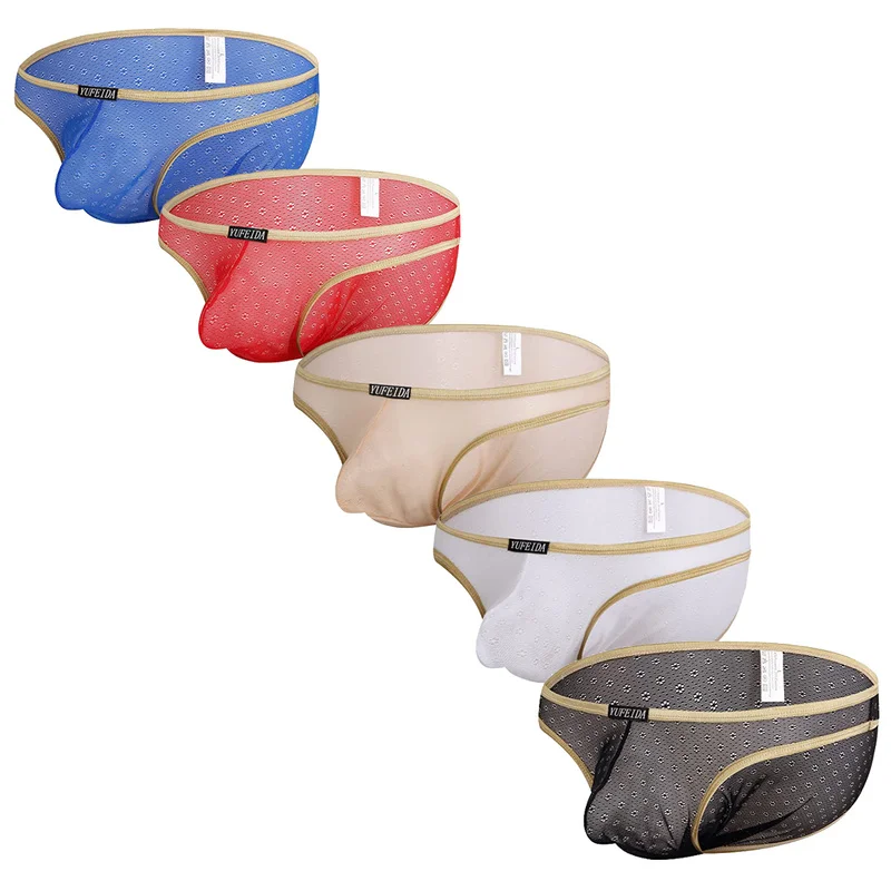 

1/5 шт., мужские трусы-брифы из сетчатого материала