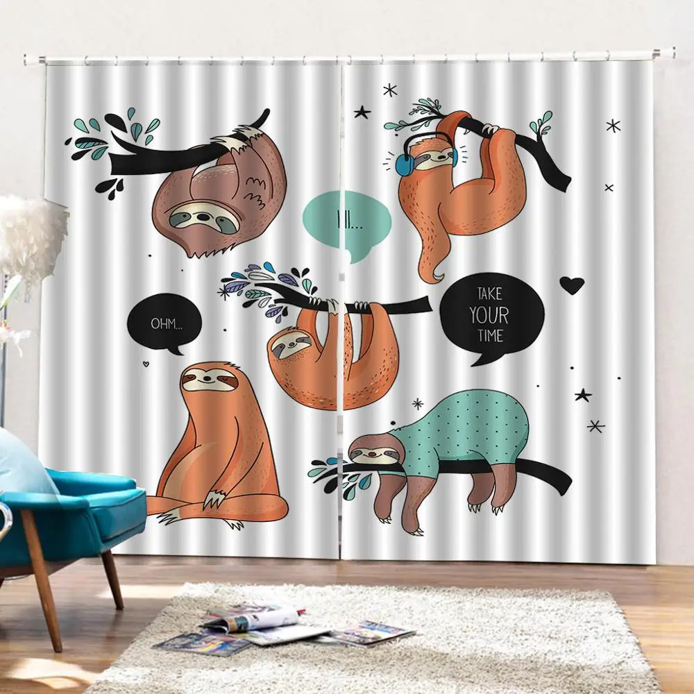 Мультяшные шторы кенгуру цифровая печать для гостиной Детская комната