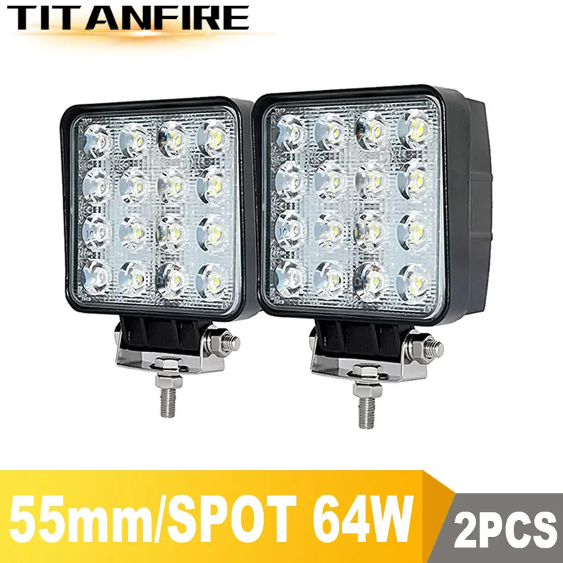 

TF30 4x4 LED Spot/Flood Work light 9-30V Car 48W 6000LM 64W 8000LM Off Road Led light bar Vehicle SUV Car 12V 24V 6000K