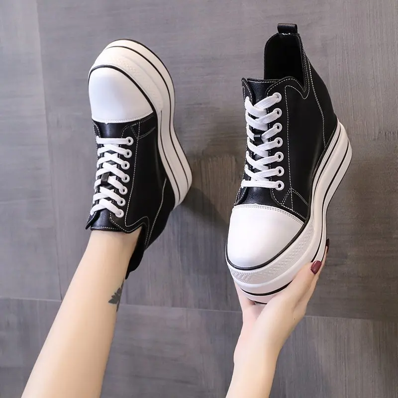 Женские ботильоны Осенняя обувь из искусственной кожи женские высокие кроссовки