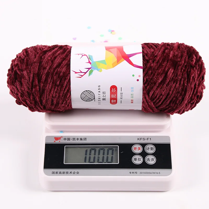 Шерстяная нить из синели 100 г/шар мягкая 100% полиэстер зимняя теплая ручная вязка