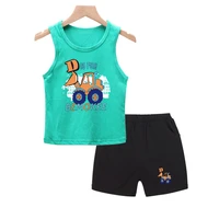 boys girls clothes summer kids sets vest shorts tops t shirts two piece childrens clothing cartoon cotton high quality baby suit