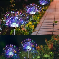 solar lawn string lights plug dandelion firework copper wire strip light outdoor waterproof christmas decoration lights