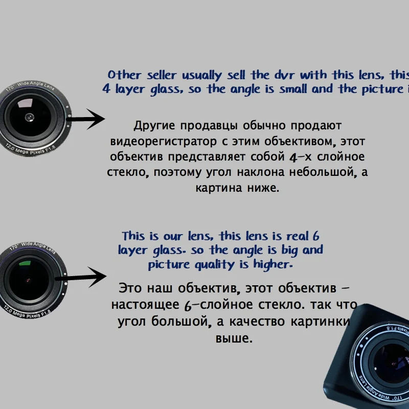 Автомобильный видеорегистратор с двойным объективом FHD 1080P 4 &quotIPS сенсорный экран