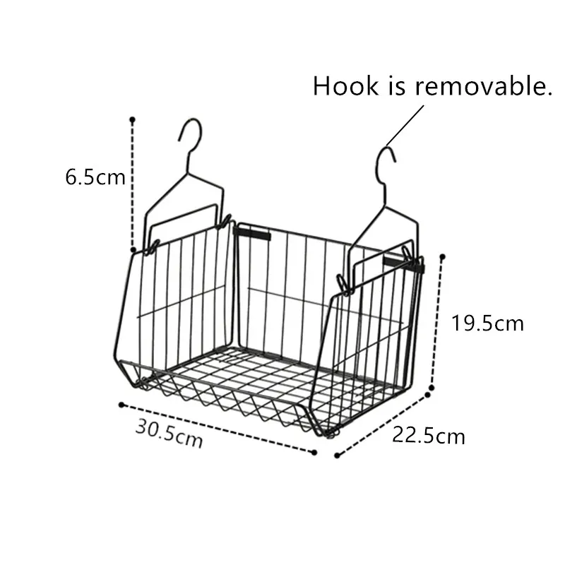 With removable Hook Железная корзина для хранения, Штабелируемый кухонный органайзер для хранения, посуда с изображениями фруктов, держатель для хранения слива, корзина для хранения в ванной комнате с ручкой - Цвет: With removable Hook