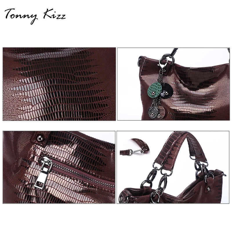 Роскошная дамская сумочка Tonny Kizz с узором в виде ящерицы дизайнерские Наплечные