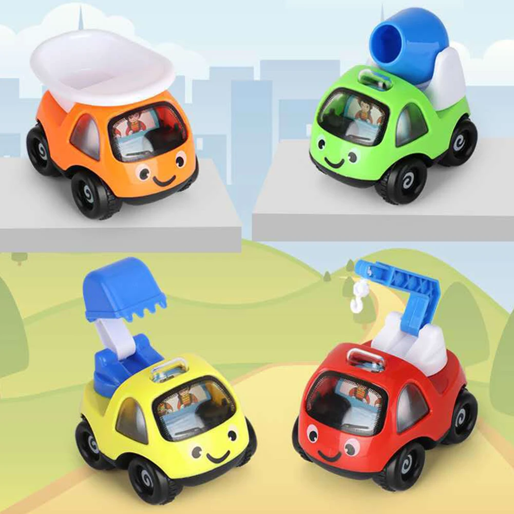 

1pcs Cute Engineering Vehicles Inertial Car Kawaii Cartoon Dinosaur Car Model Pull Back Stunt Car Children Best Gift Explore Toy