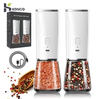 electric pepper grinderusb rechargeable salt and pepper grinder mill for herb pepper spice adjustable kitchen grinding gadgets