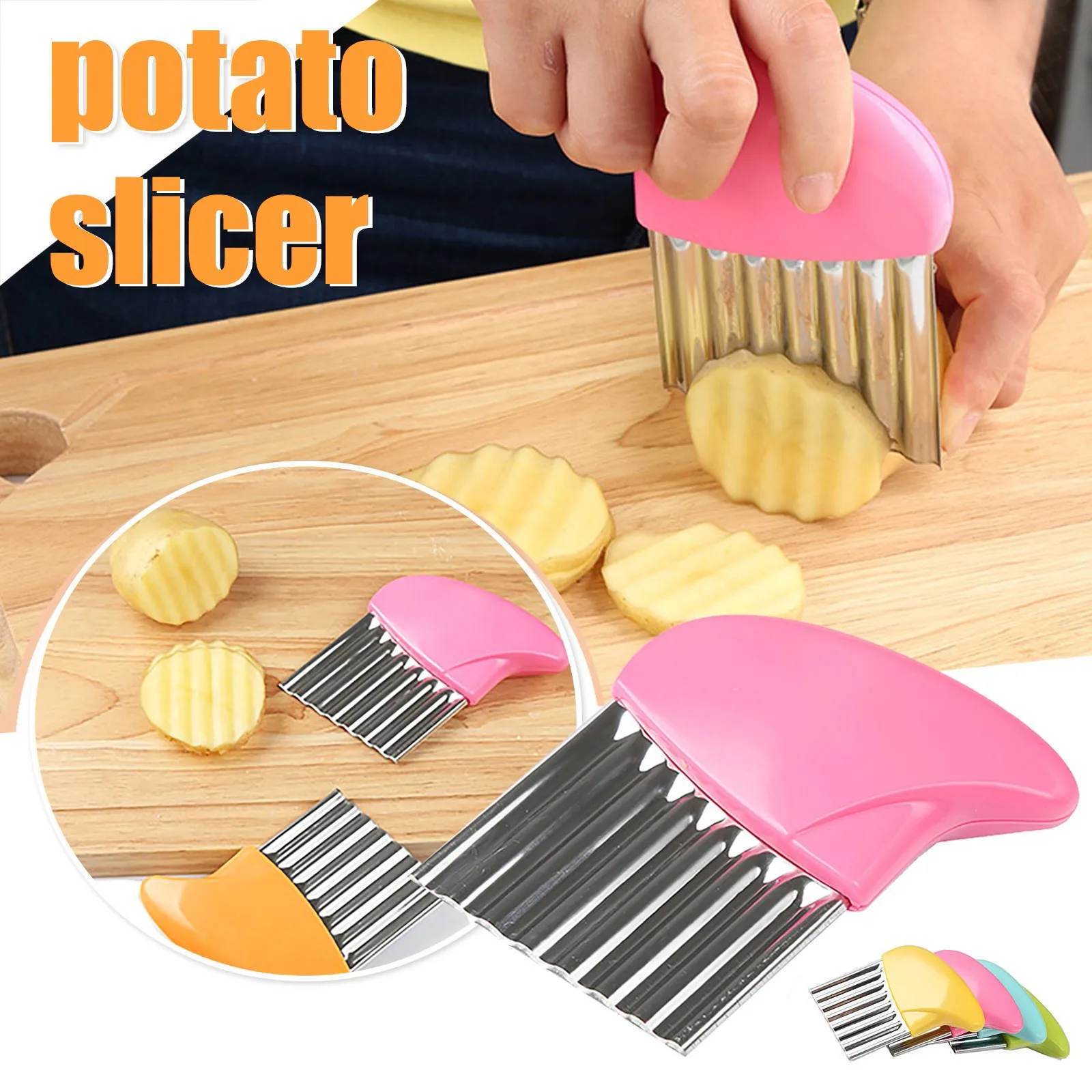 Wavy Edged Tool Wave onion potato slices wrinkled french fries s alad corrugated cutting Chopped Knife Kitchen Gadgets | Дом и сад