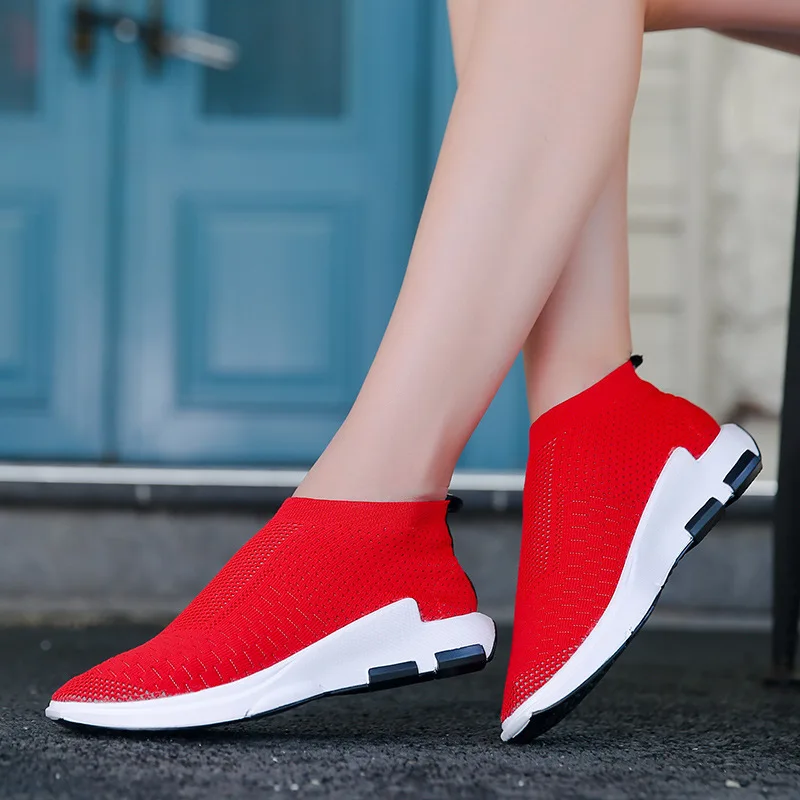 Новинка Сезон осень Пара влюбленных Тянущаяся вязаная обувь Удобные носки Обувь