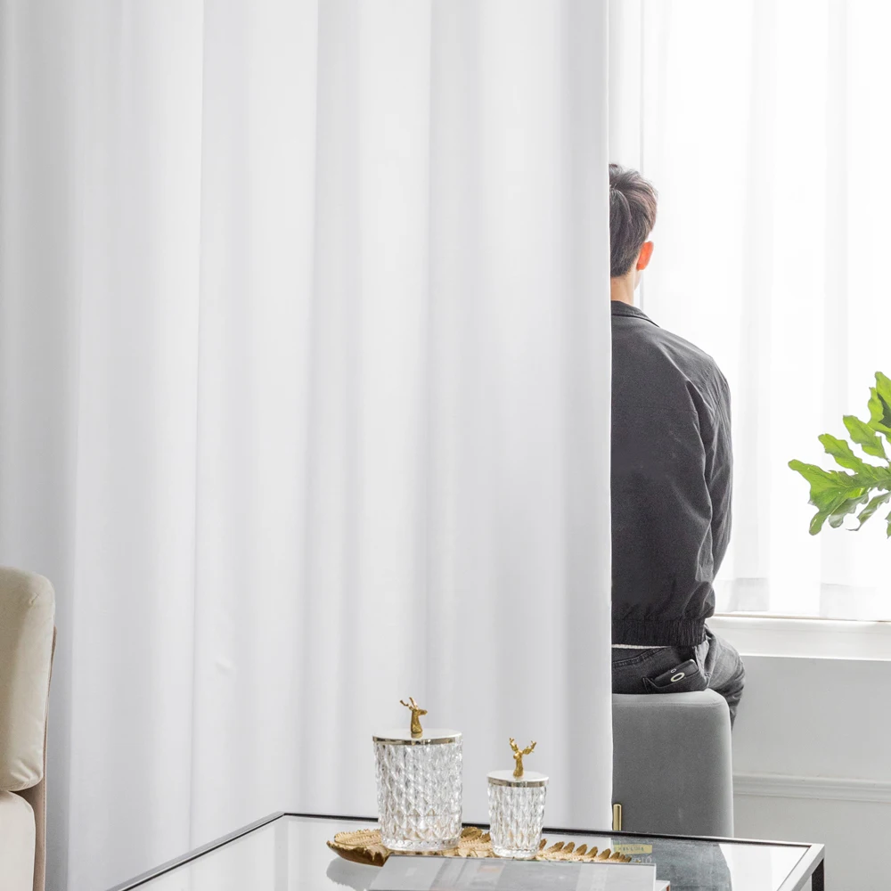 

Белые шифоновые шторы MAKEHOME