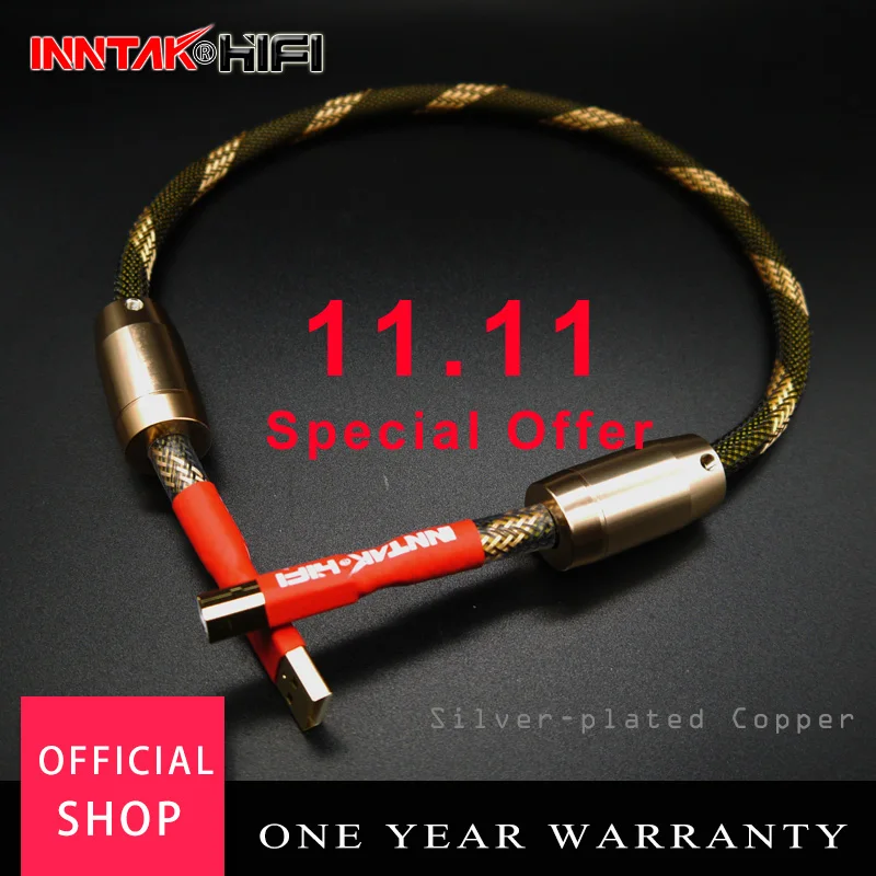 1pcs High Grade Silver-plated copper Type A-B HiFi AUDIO USB Cable For DAC PC / 0.5M-5M |