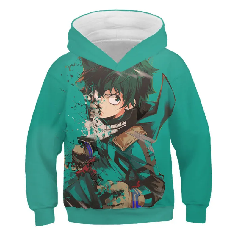 Boku No/My Hero Academia Midoriya Izuku Deku Cosplay para ni&ntilde;os, Sudadera con capucha, uniformes escolares, chaquetas, abrigo-4