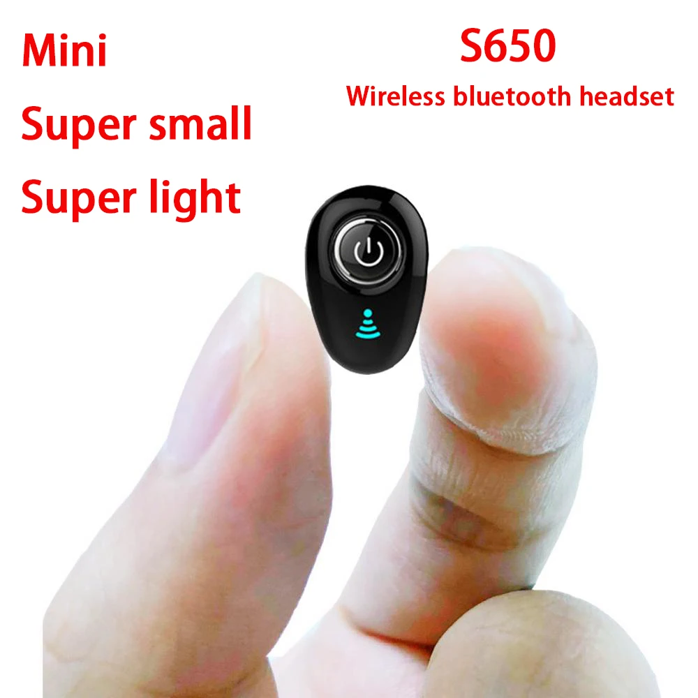 

2021 new S650 mini invisible wireless bluetooth headset noise reduction hands-free stereo headset TWS earplugs with microphone