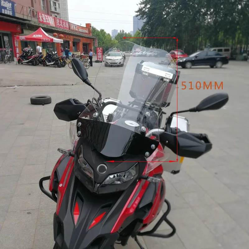 Мотоцикл Обтекатели ветрового стекла ветровое стекло для Бенелли TRK502 TRK 502 - Цвет: BLACK 510MM