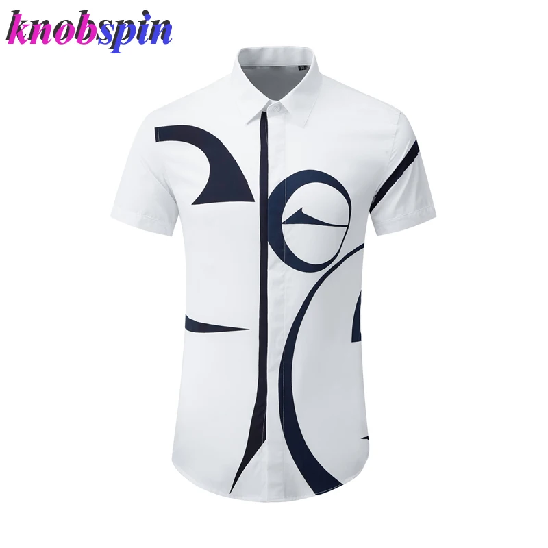 

Мужская хлопковая рубашка с коротким рукавом