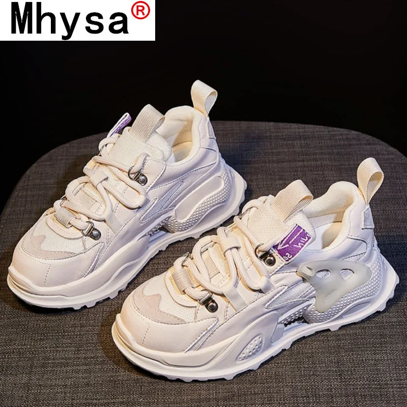 

2021 Spring New Women's Shoes Women's Sneakers Vulcanized Shoes Walking Platform Shoes Comfortable Lace-up Outdoor Casual Shoes
