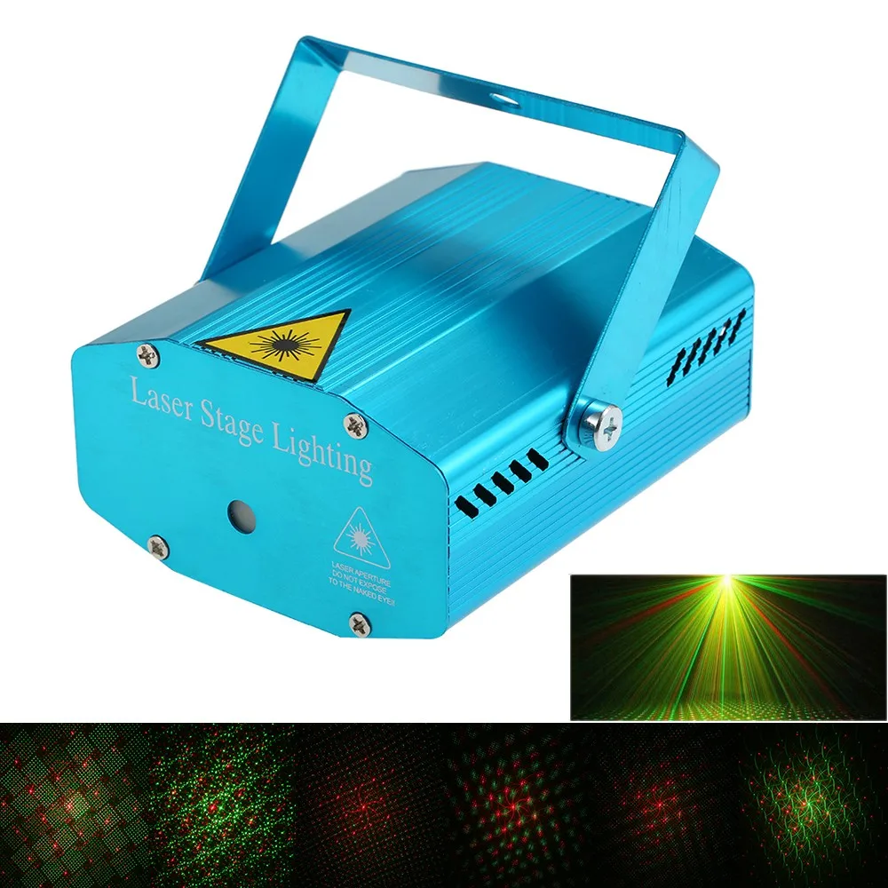 Mini LED Laser Projector Red & Green Stage Lighting Effect Patterns with Tripod Drop shipping