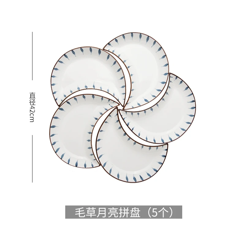 

Modern Ceramic Dinner Plates Vintage Nordic Western White Dinner Plates Set Geometric Pattern Assiette Kitchen Tableware EI50DP