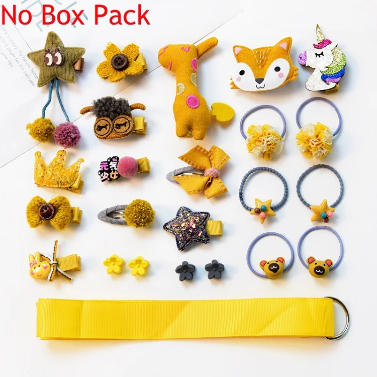 24 шт./Подарочный набор в коробке с рисунком единорога, детские заколки для волос для девочек, Мультяшные животные, заколки для волос для девочек с милым Кроликом, детские заколки для девочек - Цвет: D-24Pcs-No-Box