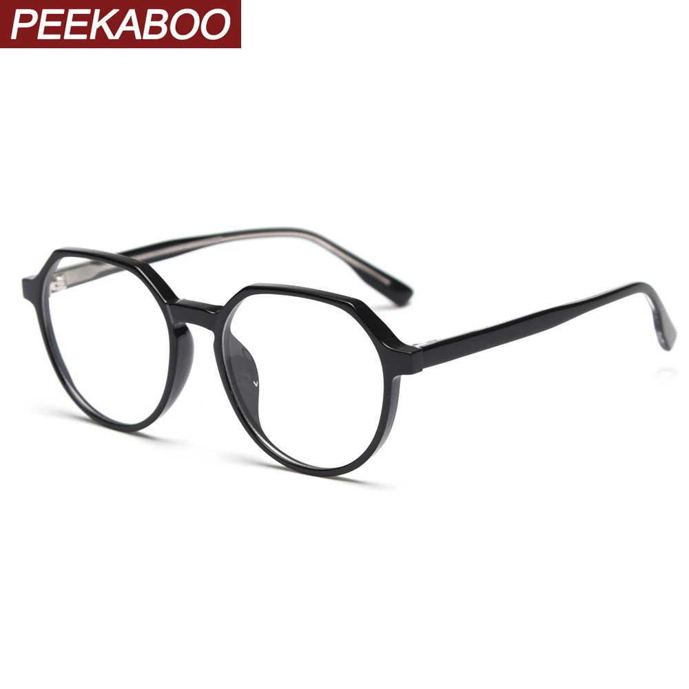 

Мужские ацетатные очки Peekaboo для женщин, черные, серые прозрачные большие оптические очки, оправа для мужчин TR90, высокое качество, прозрачные...