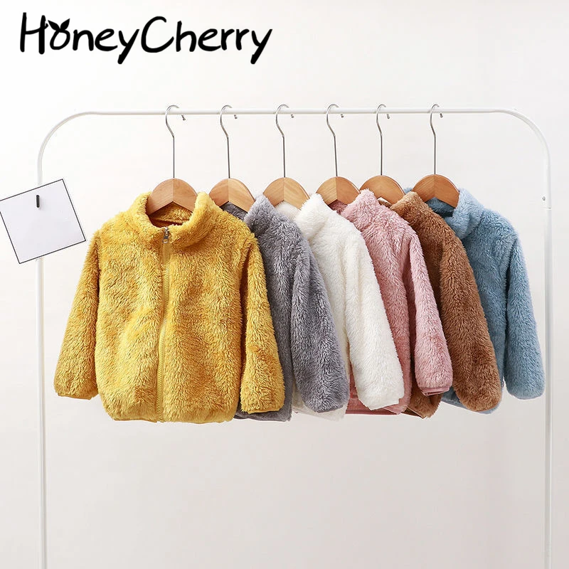 

HoneyCherry Autumn And Winter Plush Jacket Children Double-sided Fleece Clothes Boy And Girl Baby Warm Jacket