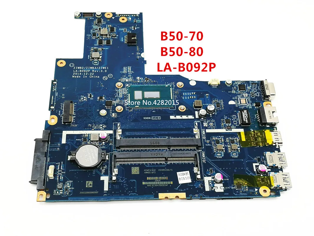 

FRU 5B20H32838 For Lenovo B50-70 B50-80 Laptop motherboard W/ SR210 3805U ZIWB2/ZIWB3/ZIWE1 LA-B092P motherboard DDR3 100% test