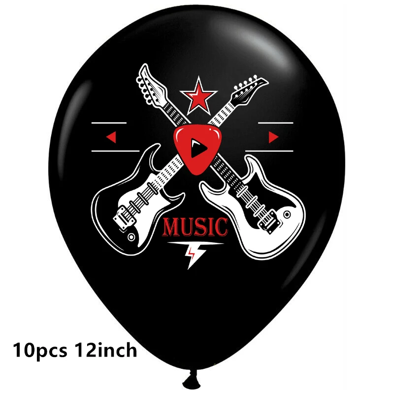 12inch Rock And Roll Balloons Video Party Supplies Tongue Guitar Music Note Latex Ballons Birthday Decorations For Kid Adult Toy - купить по