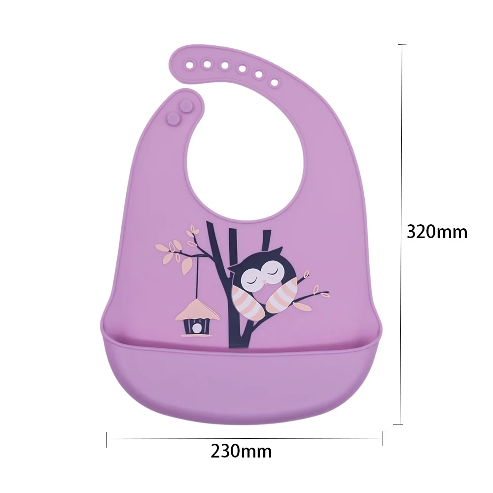 

Baby Apron Bibs Newborn Burp Cloths Infant Silicone Bib Toddle Waterpoof Cute Cartoon Feeding Cloth With Pocket Saliva Towel