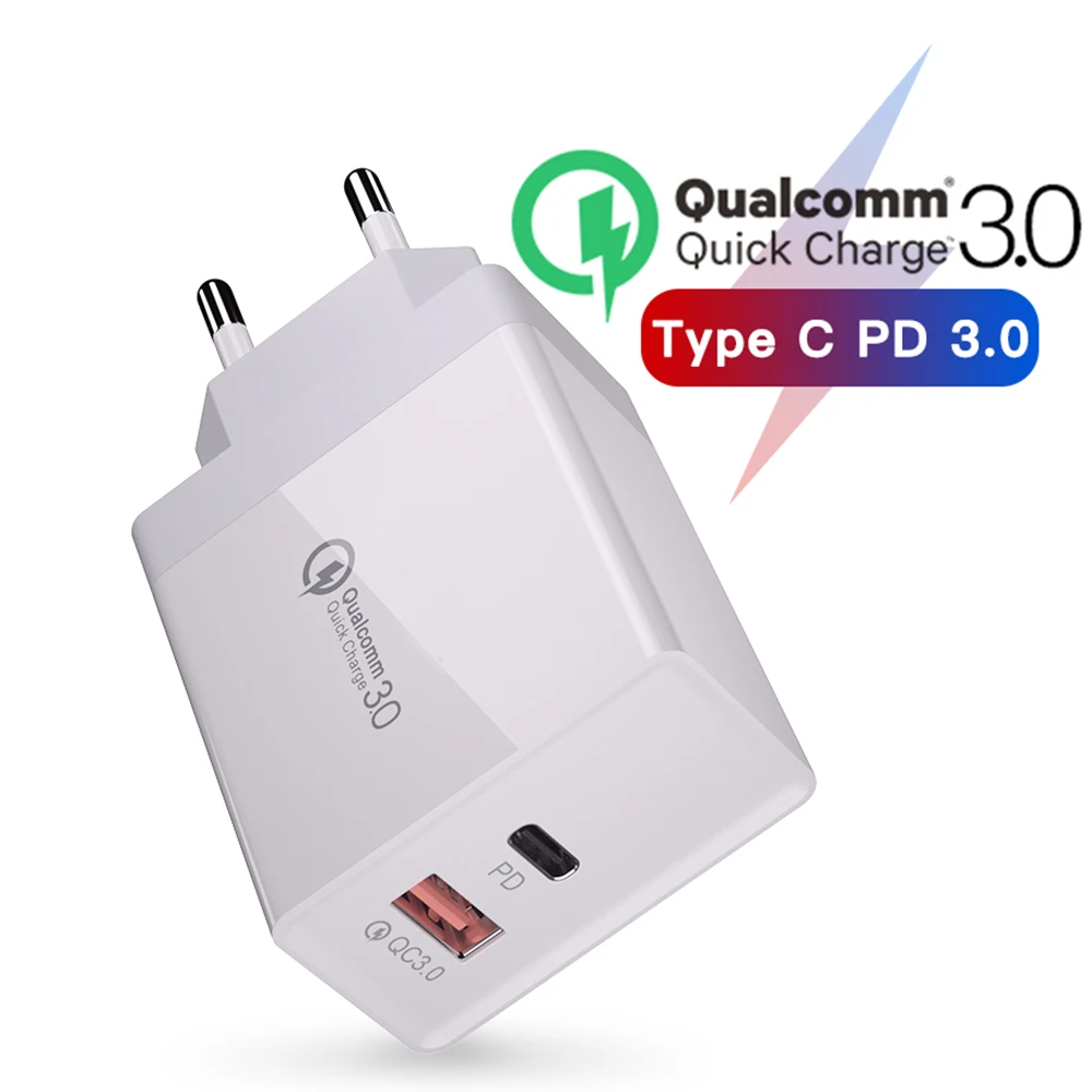 Usb type C PD зарядное устройство адаптер для iPhone 8 Быстрая зарядка QC3.0 ЕС США вилка