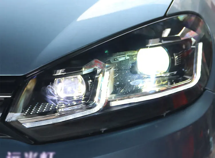 2 шт. автомобильный стиль светодиодный фары для Volkswagen Golf 6 09-13 для Golf 6 Головной фонарь светодиодный DRL Объектив двойной луч H7 HID Xenon bi xenon le