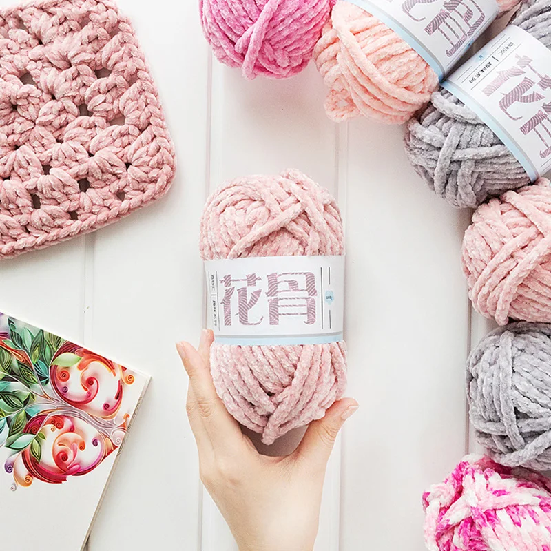 1 шт. = 100 г синель бархатная толстая пряжа мягкая для вязания крючком ручного