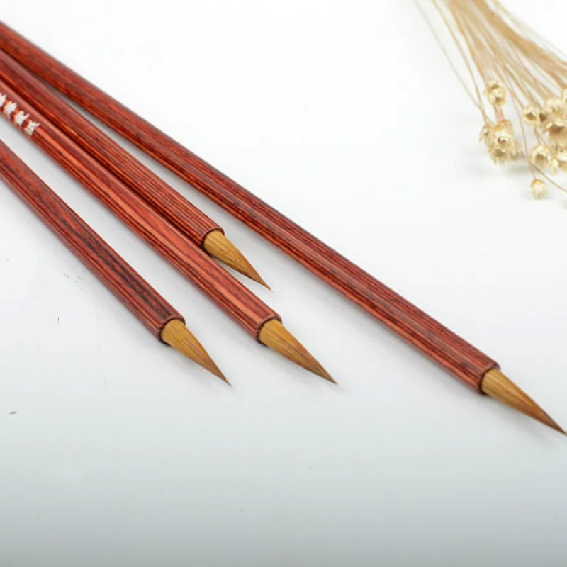 1pcs Weasel Hair Chinese Calligraphy Writing Brush for Beginners Small Regular Script Handwriting Practice Painting Craft Supply